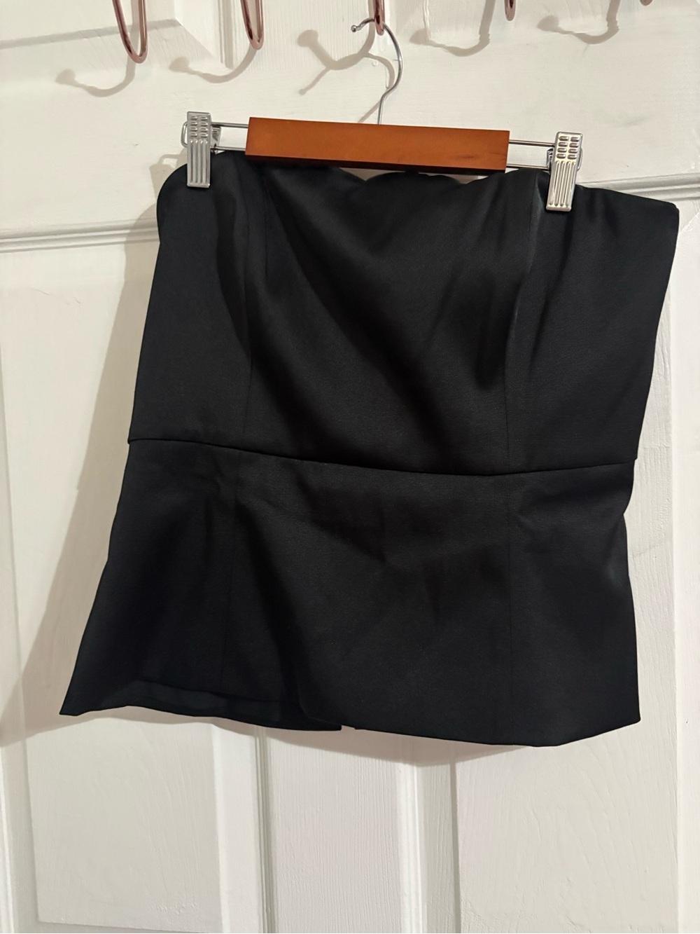 Banana Republic Black Strapless Peplum Top